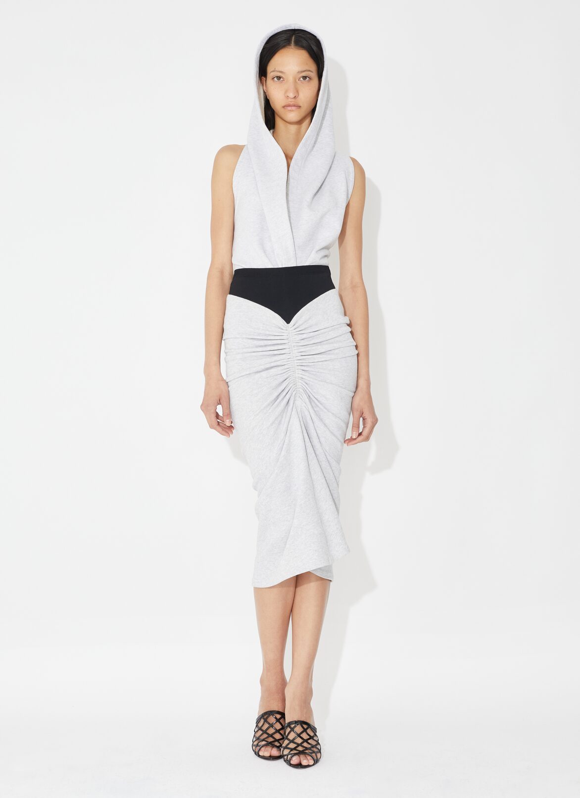 Draped fleece skirt ALAÏA GRAY DRAPED FLEECE SKIRT